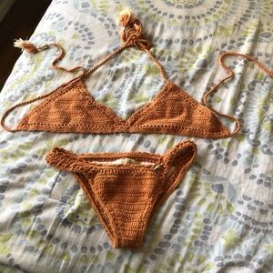 She Made Me rustic orange bikini set